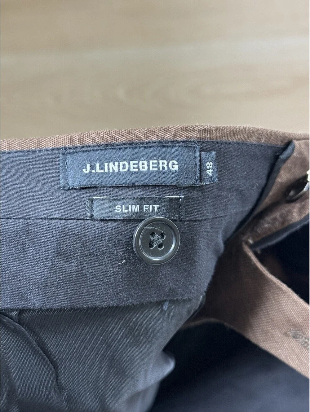 J Lindeberg Grant Micro Texture Pant Mens 48 Delicioso Brown Slim Fit Sz Med US